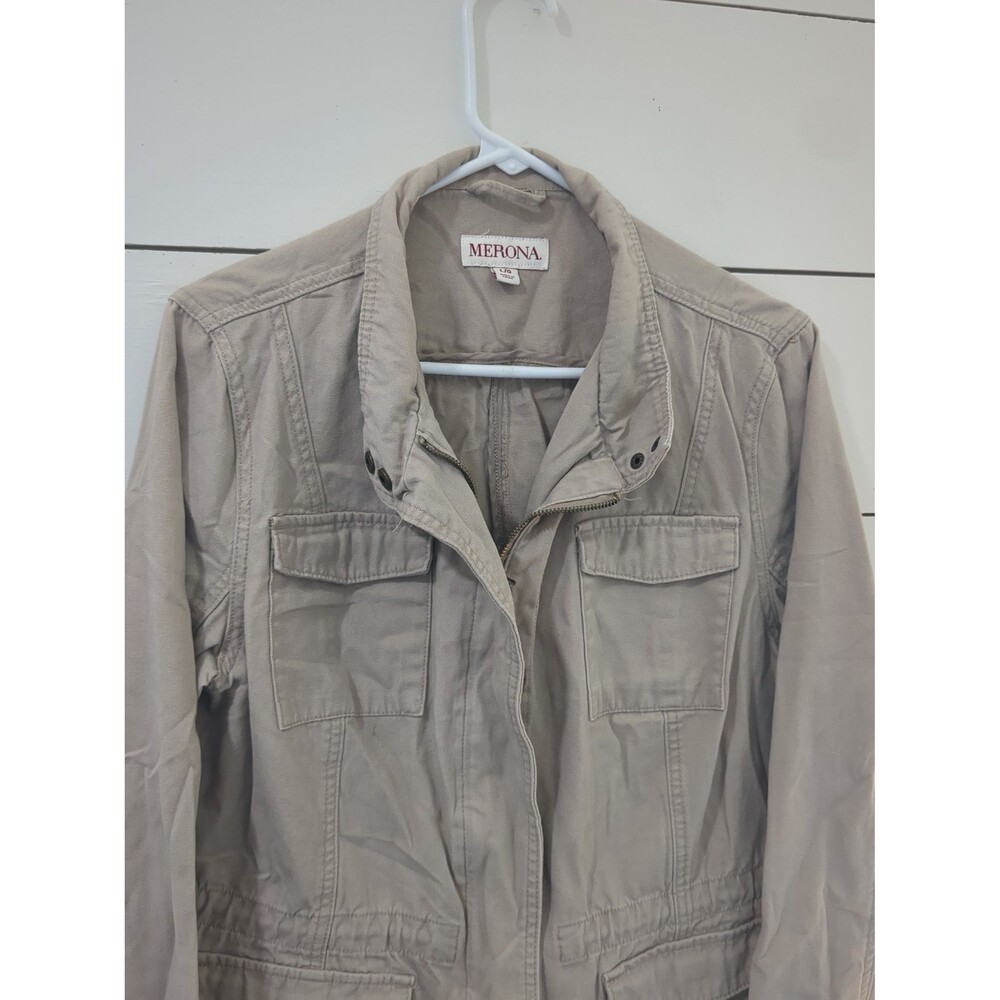 Morona tacky denim jacket trench coat utility cargo fall winter layering large